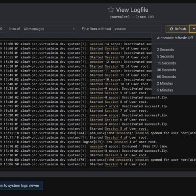 12 System System Logs Viewer View Logfile