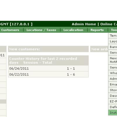 Zencart Admin Panel